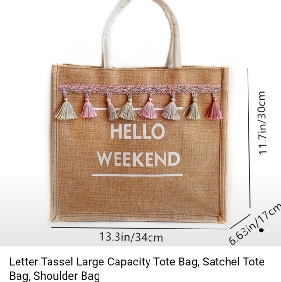 🟣 SALE Hello Weekend Tassel Handbag Large - Picture 3 of 3